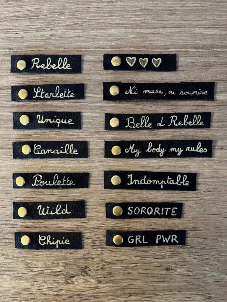 Etiquettes personnalisées avec pression : starlette poulette canaille wild rebelle unique chipie